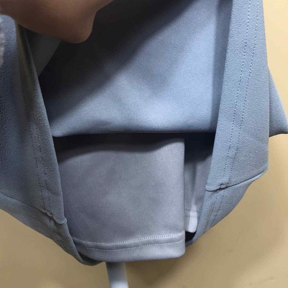 She + Sky Dress Womens Large Blue Slate Sleeveless Strappy Mini A Line - Picture 2 of 8